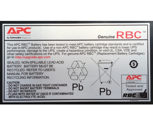 APC baterÍ­a para sistema ups Sealed Lead Acid (VRLA)
