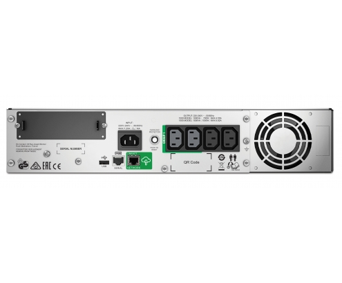APC sistema de alimentación ininterrumpida (UPS) LÍ­nea interactiva 1500 VA, 1000 W, 4 salidas AC (2U) Negro