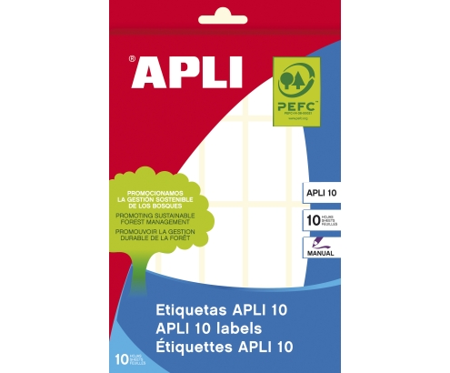 APLI 01641 etiqueta autoadhesiva Plaza Permanente Blanco 200 pieza(s)