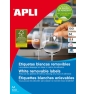 APLI 03052 etiqueta autoadhesiva Plaza Desmontable Blanco 100 pieza(s)