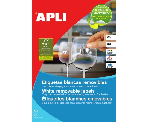 APLI 10197 etiqueta de impresora Blanco Etiqueta para impresora autoadhesiva