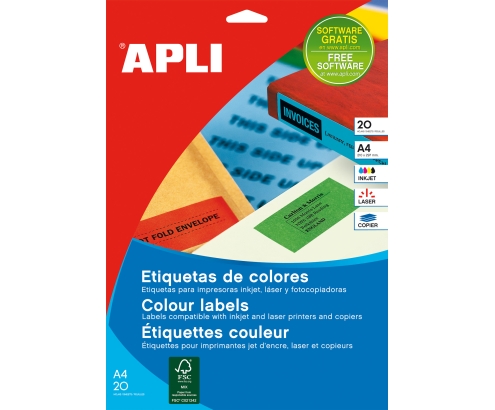 APLI 12993 etiqueta de impresora Rojo Etiqueta para impresora autoadhesiva