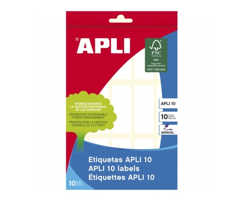 APLI 1642 etiqueta autoadhesiva Rectángulo Permanente Blanco 150 pieza(s)