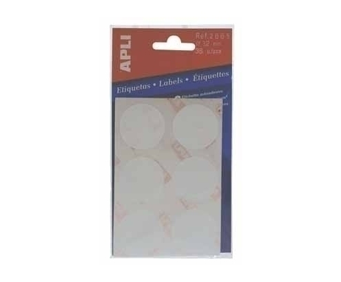 APLI Circular labels 5 sheets 8 x 8mm Red etiqueta autoadhesiva Rojo 288 pieza(s)