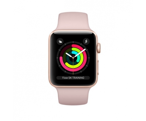 APPLE WATCH 3 GPS 42MM GOLD ALUMINIUM CASE WITH PINK SAND SPORT BAND MQL22QL/A