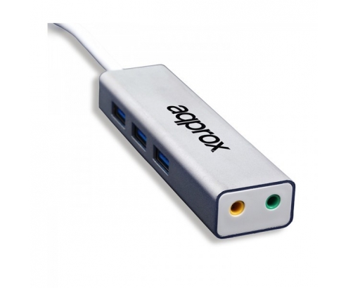 Approx Adaptador USB Sound Card TARJETA DE SONIDO + USB 3.0 HUB APPUSB51HUB