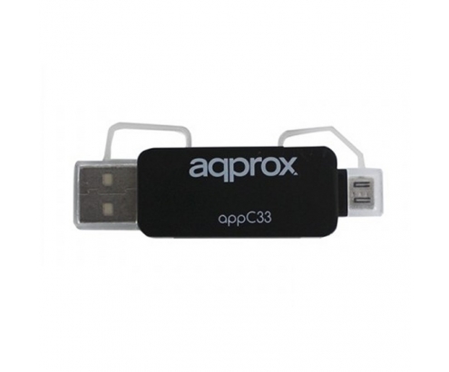 APPROX APPC33 ADAPTADOR MICRO SD/SD/MMC A USB Y MICRO USB NEGRO