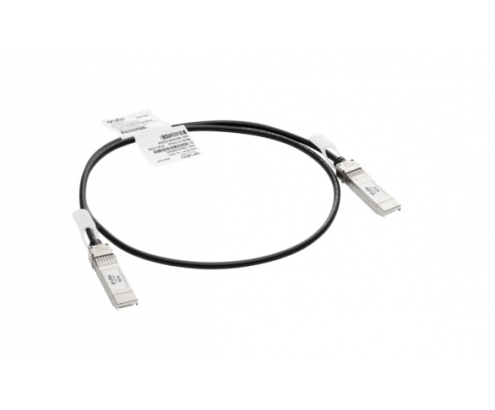 Aruba, a Hewlett Packard Enterprise company R9D19A cable de fibra optica 1 m SFP+ Negro, Plata