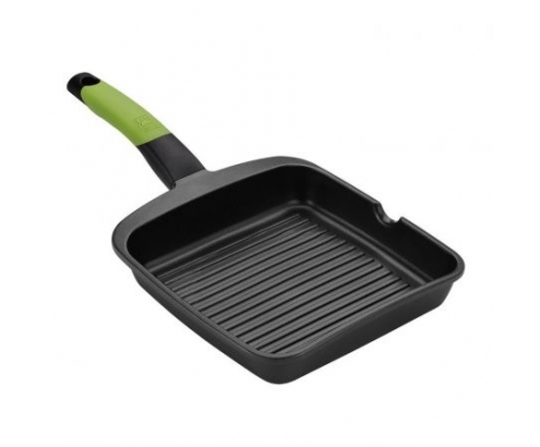 ASADOR GRILL PRIOR RAYAS BRA ALUMINIO FUNDIDO TEFLÍ“N ANTIADHERENTE MANGO ERGONÍ“MICO A121457
