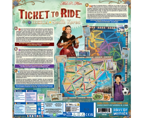 Asmodee DW720138 juego de tablero ¡Aventureros al Tren! Iberia y Corea del Sur Juego de mesa Estrategia