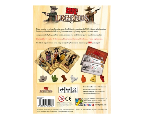 Asmodee EEDVBA11 juego de tablero Bang! Legends 40 min Juego De Cartas Interpretación de roles