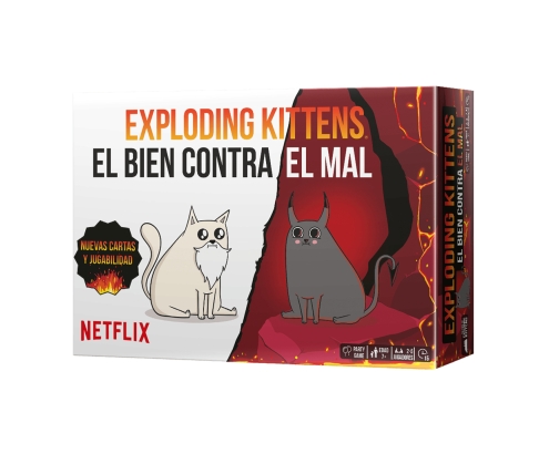 Asmodee Exploding Kittens EKIEK12ES juego de tablero Exploding Kittens El bien contra el mal 15 min Juego De Cartas Partido