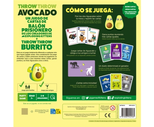 Asmodee Exploding Kittens EKITTA01ES juego de tablero Throw Throw Avocado 15 min Juego De Cartas Partido