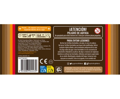 Asmodee Exploding Kittens EKITTB03ES juego de tablero Block Block Burrito 15 min Juego De Cartas Partido