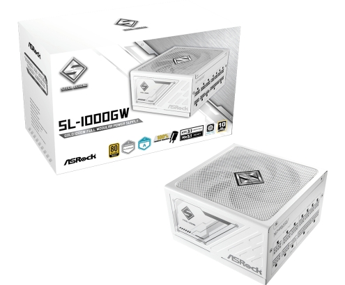 Asrock SL-1000GW Steel Legend unidad de fuente de alimentación 1000 W 20+4 pin ATX ATX Blanco