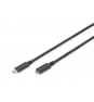 ASSMANN Electronic cable USB C Macho/Hembra 0,7 m Negro