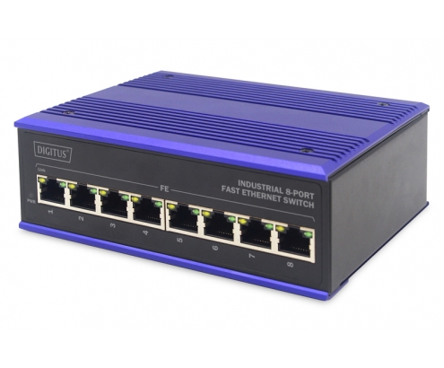 ASSMANN Electronic switch Fast Ethernet (10/100) Negro, Azul
