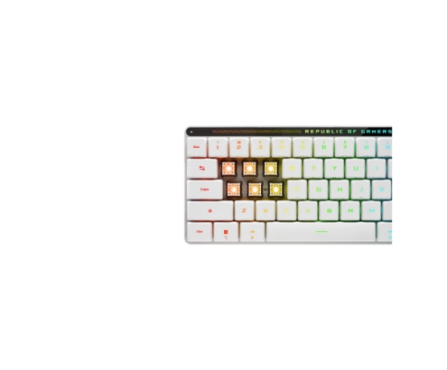 ASUS 90MP03EC-BKSA10 teclado Juego USB + RF Wireless + Bluetooth Blanco