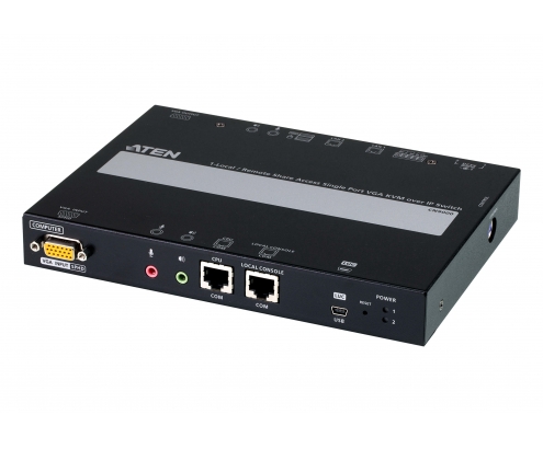 ATEN 1 switch KVM a través de IP VGA de un solo puerto para acceso a recurso compartido local/remoto