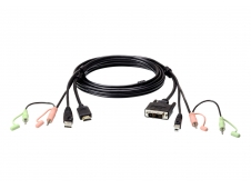 ATEN Cable KVM HDMI a DVI-D USB con audio de 1,8 m