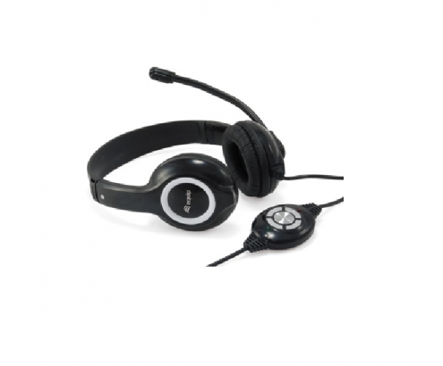 AURICULARES EQUIP LIFE MICROFONO FLEXIBLE CONTROL DE VOLUMEN NEGRO BLANCO 245301