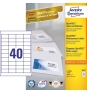 Avery 3657 etiqueta autoadhesiva Rectángulo Permanente Blanco 4000 pieza(s)