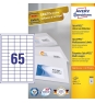 Avery 3666 etiqueta autoadhesiva Rectángulo Permanente Blanco 6500 pieza(s)