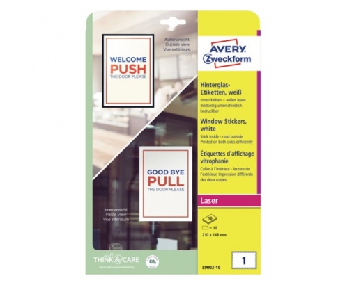 Avery L9002-10 etiqueta de impresora Blanco Etiqueta para impresora autoadhesiva