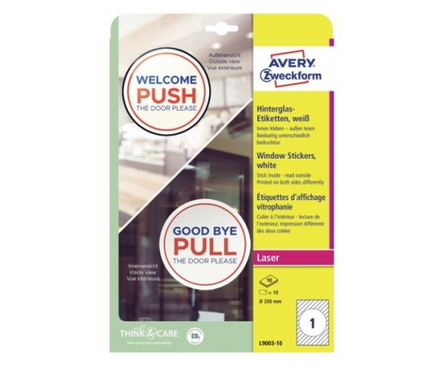 Avery L9003-10 etiqueta de impresora Blanco Etiqueta para impresora autoadhesiva