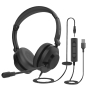 Axtel AXH-ONEUCD-35 auricular y casco Auriculares Alámbrico Diadema Oficina/Centro de llamadas USB tipo A Negro