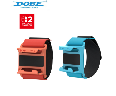 Bandas de Muñeca DOBE Ajustables para Joy-Con Nintendo Switch 2 Rojo y Azul