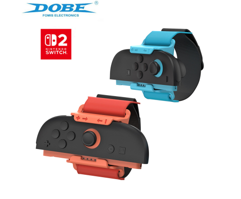 Bandas de Muñeca DOBE Ajustables para Joy-Con Nintendo Switch 2 Rojo y Azul
