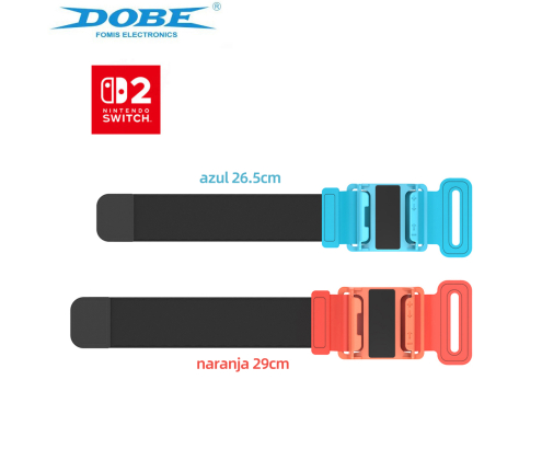 Bandas de Muñeca DOBE Ajustables para Joy-Con Nintendo Switch 2 Rojo y Azul