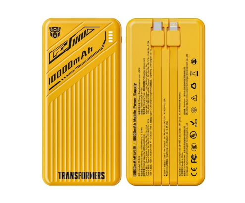 Batería Portatil Power Bank Transformers Bumblebee 1000 mAh 22.5W Carga Rápida USB-C y Lightning