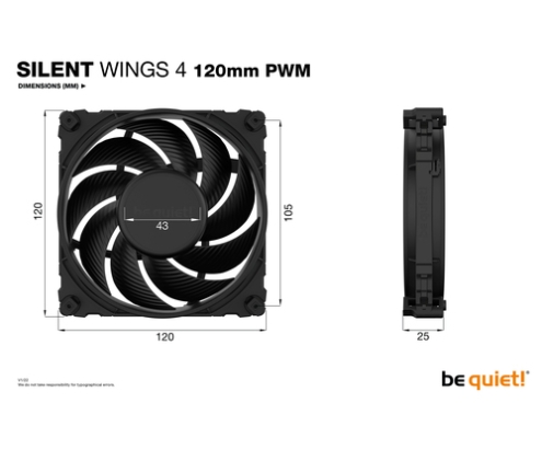 be quiet! SILENT WINGS 4 | 120mm PWM Carcasa del ordenador Ventilador 12 cm Negro 1 pieza(s)