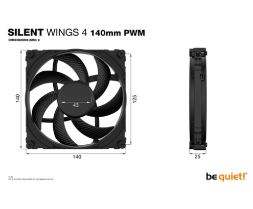 be quiet! SILENT WINGS 4 | 140mm PWM Carcasa del ordenador Ventilador 14 cm Negro 1 pieza(s)