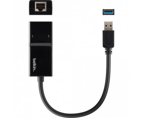 Belkin Adaptador Gigabit Ethernet USB 3.0 - Ethernet RJ-45 Negro