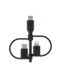 BELKIN BOOST CHARGE cable USB A USB C/Micro-USB B/Lightning 1 m Negro