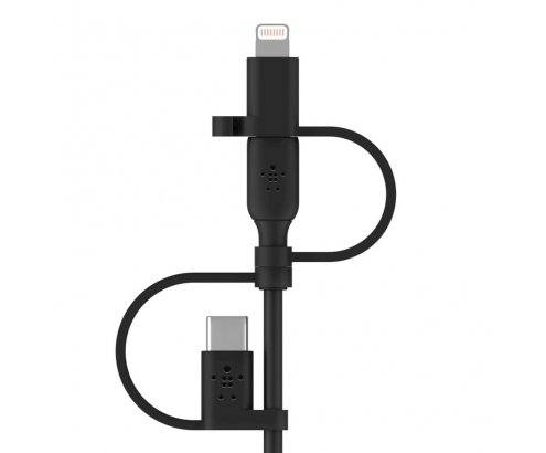 BELKIN BOOST CHARGE cable USB A USB C/Micro-USB B/Lightning 1 m Negro