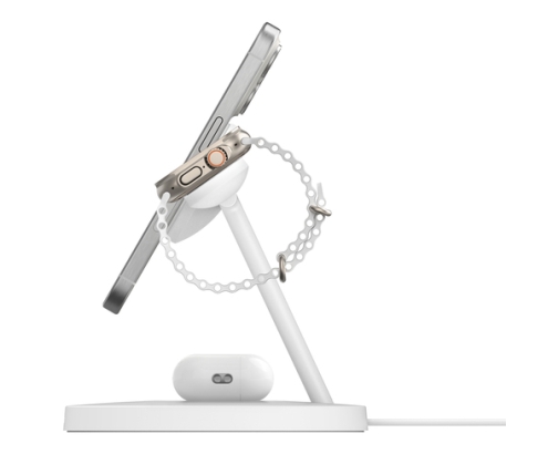 Belkin BoostCharge Pro Auriculares, Smartphone, Reloj inteligente Blanco USB Cargador inalámbrico Carga rápida Interior