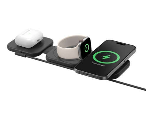 Belkin BoostCharge Pro Auriculares, Smartphone, Reloj inteligente Negro Corriente alterna, USB Cargador inalámbrico Carga rápida Interior