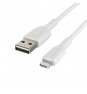 BELKIN cable de conector Lightning Macho/USB A Macho 0,15 m Blanco