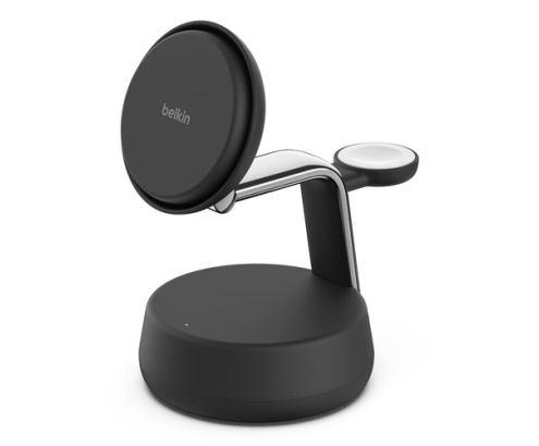 Belkin Qi2 Fitness tracker, Auriculares, Smartphone, Reloj inteligente Negro USB Cargador inalámbrico Carga rápida Interior