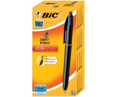 BIC 902129 bolígrafo Negro, Azul, Verde, Rojo Medio 12 pieza(s)