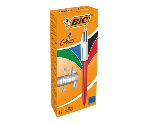 BIC 982877 bolígrafo Negro, Azul, Verde, Rojo Bolígrafo de punta retráctil con pulsador Medio 12 pieza(s)