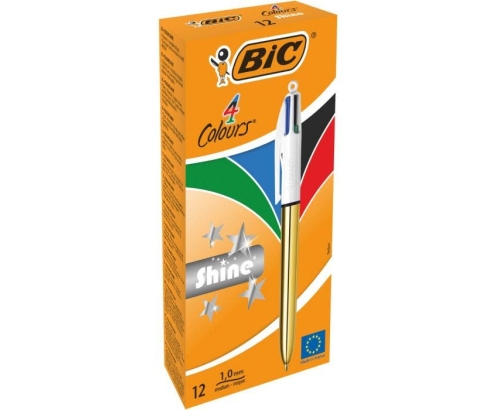 BIC 982878 bolígrafo Multicolor Bolígrafo de punta retráctil con pulsador Medio 12 pieza(s)