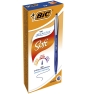 BIC Atlantis Soft Azul Bolígrafo de punta retráctil con pulsador Medio 12 pieza(s)