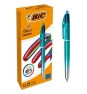 BIC Colors Smooth Negro, Azul, Verde, Rojo Bolígrafo de punta retráctil con mecanismo de giro Medio 12 pieza(s)