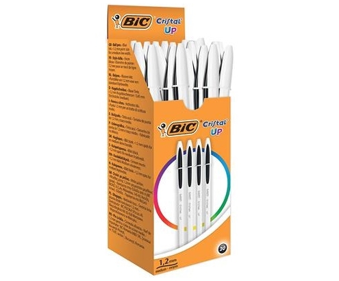 BIC Cristal Up Negro Bolígrafo Medio 20 pieza(s)