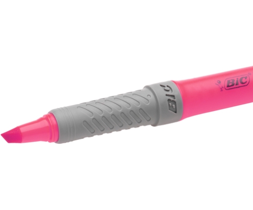 BIC Highlighter Grip marcador 12 pieza(s) Punta de cincel Rosa